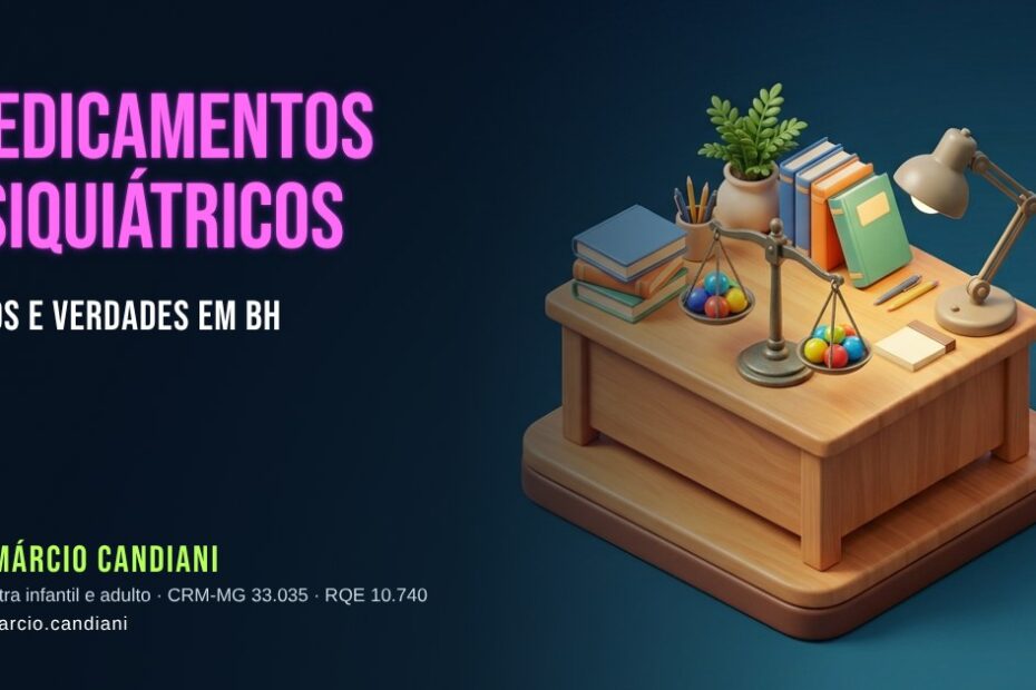Ilustração 3D em miniatura sobre medicamentos psiquiátricos - Dr. Márcio Candiani, psiquiatra em Belo Horizonte