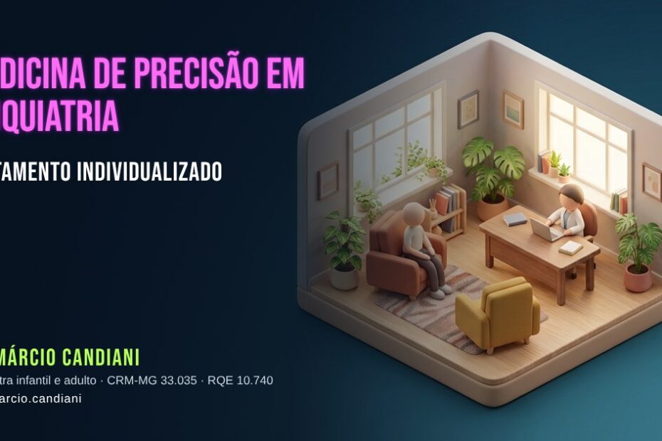Ilustração 3D em miniatura sobre medicina de precisão em psiquiatria - Dr. Márcio Candiani, psiquiatra em Belo Horizonte