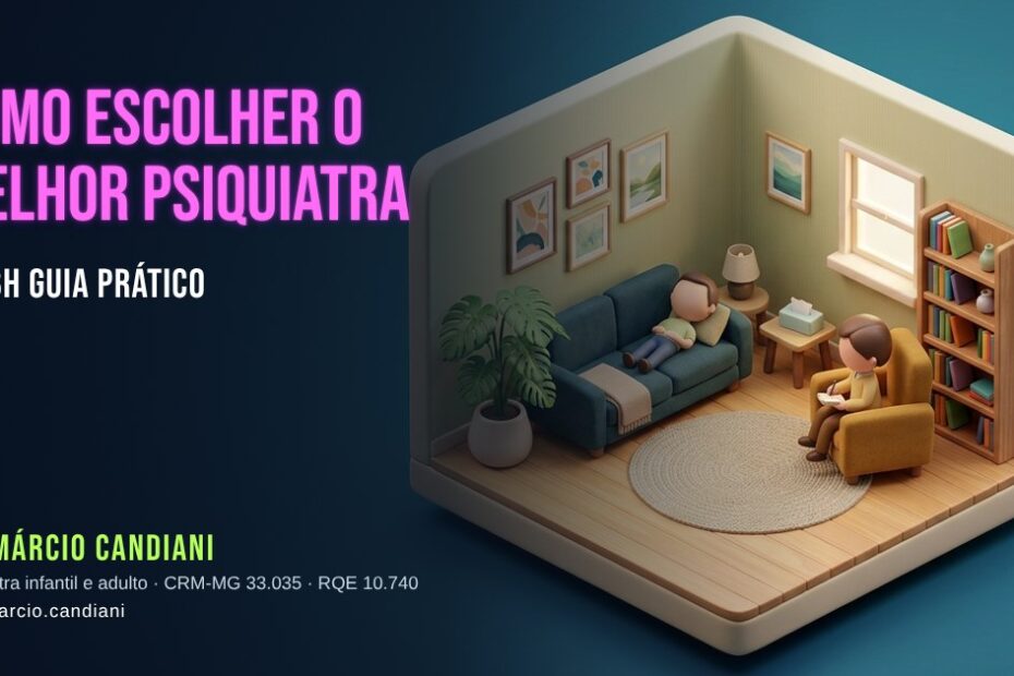 Ilustração 3D em miniatura sobre como escolher o melhor psiquiatra em bh - Dr. Márcio Candiani, psiquiatra em Belo Horizonte