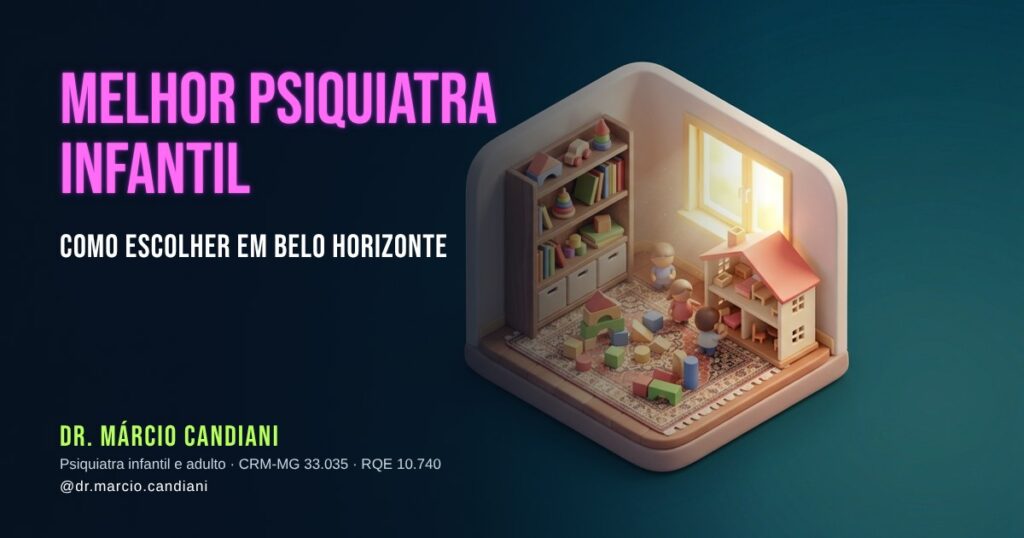 Ilustração 3D em miniatura sobre melhor psiquiatra infantil em belo horizonte - Dr. Márcio Candiani, psiquiatra em Belo Horizonte