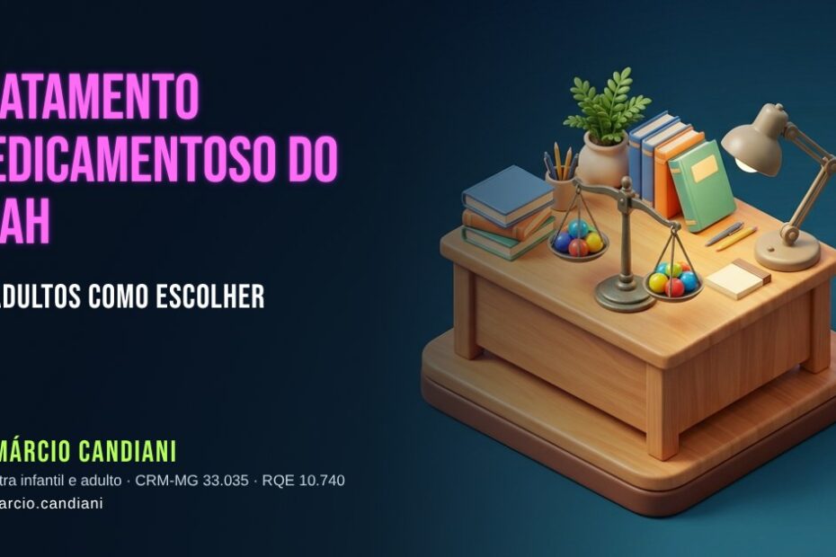 Ilustração 3D em miniatura sobre tratamento medicamentoso do tdah em adultos - Dr. Márcio Candiani, psiquiatra em Belo Horizonte