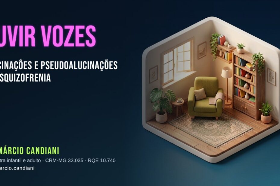 Ilustração 3D em miniatura sobre ouvir vozes - Dr. Márcio Candiani, psiquiatra em Belo Horizonte
