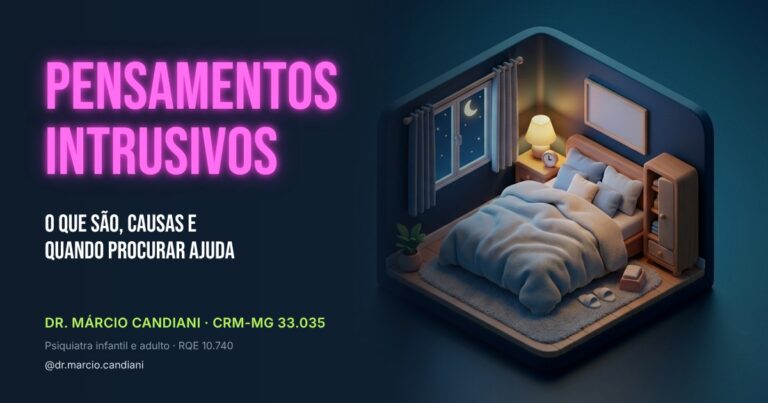 Ilustração 3D em miniatura sobre pensamentos intrusivos - Dr. Márcio Candiani, psiquiatra em Belo Horizonte