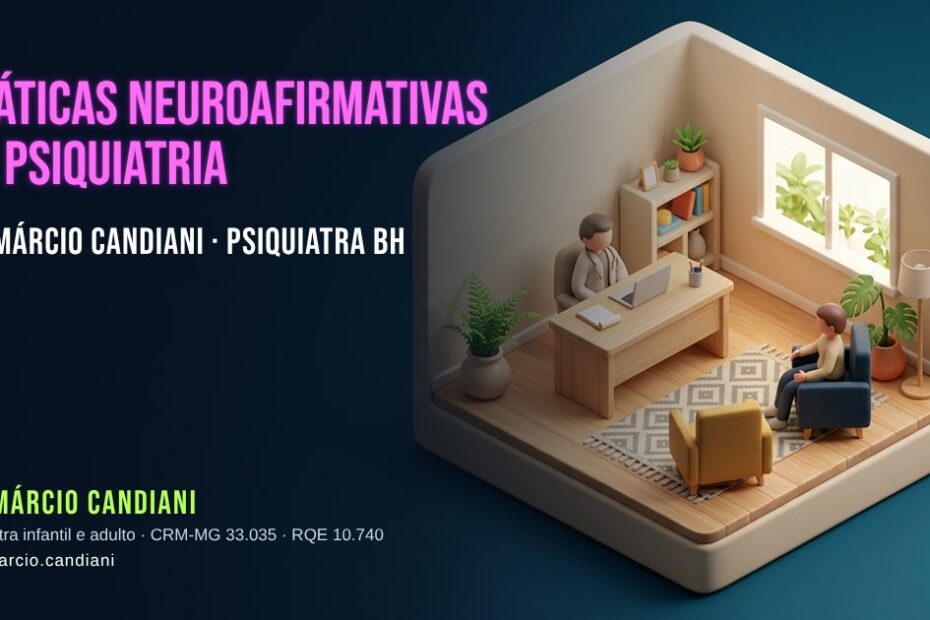 Ilustração 3D em miniatura sobre práticas neuroafirmativas na psiquiatria - Dr. Márcio Candiani, psiquiatra em Belo Horizonte