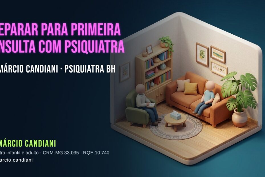 Ilustração 3D em miniatura sobre preparar para primeira consulta com psiquiatra - Dr. Márcio Candiani, psiquiatra em Belo Horizonte