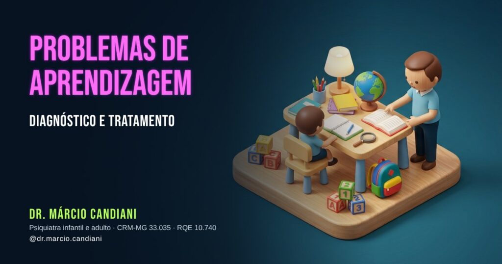 Ilustração 3D em miniatura sobre problemas de aprendizagem - Dr. Márcio Candiani, psiquiatra em Belo Horizonte