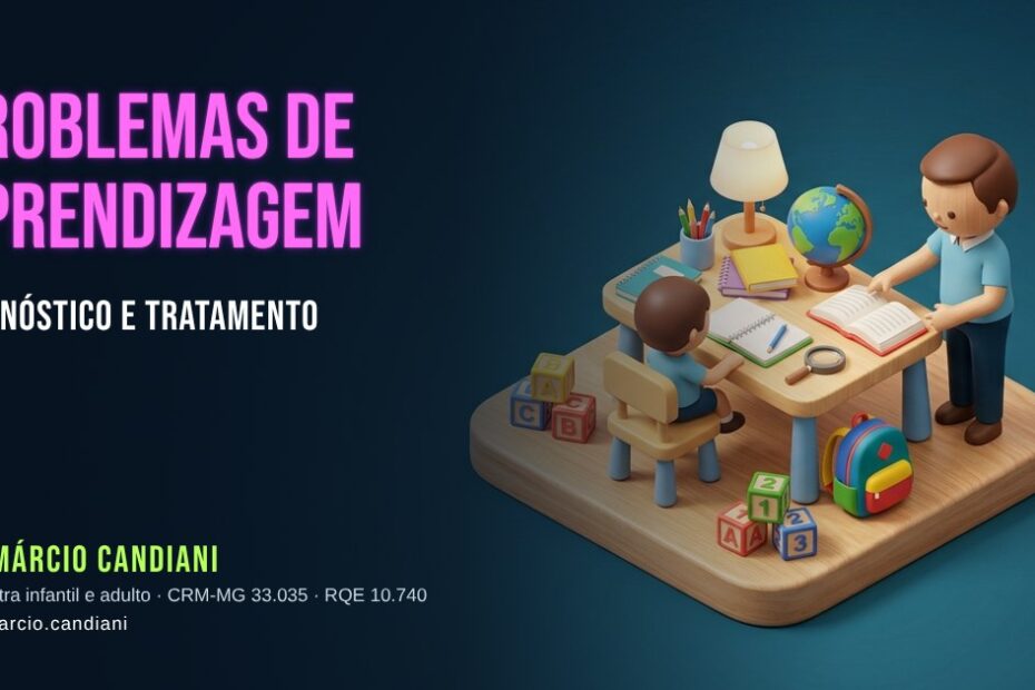 Ilustração 3D em miniatura sobre problemas de aprendizagem - Dr. Márcio Candiani, psiquiatra em Belo Horizonte