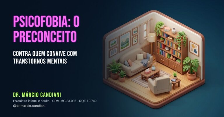 Ilustração 3D em miniatura sobre psicofobia - Dr. Márcio Candiani, psiquiatra em Belo Horizonte