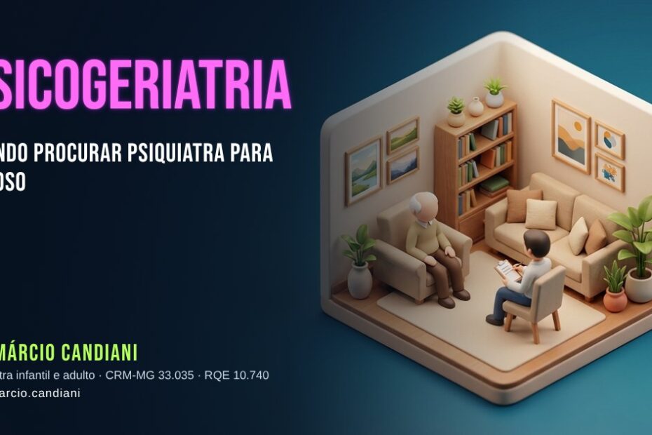 Ilustração 3D em miniatura sobre psicogeriatria - Dr. Márcio Candiani, psiquiatra em Belo Horizonte