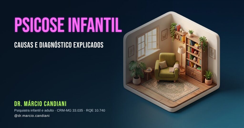 Ilustração 3D em miniatura sobre psicose infantil - Dr. Márcio Candiani, psiquiatra em Belo Horizonte