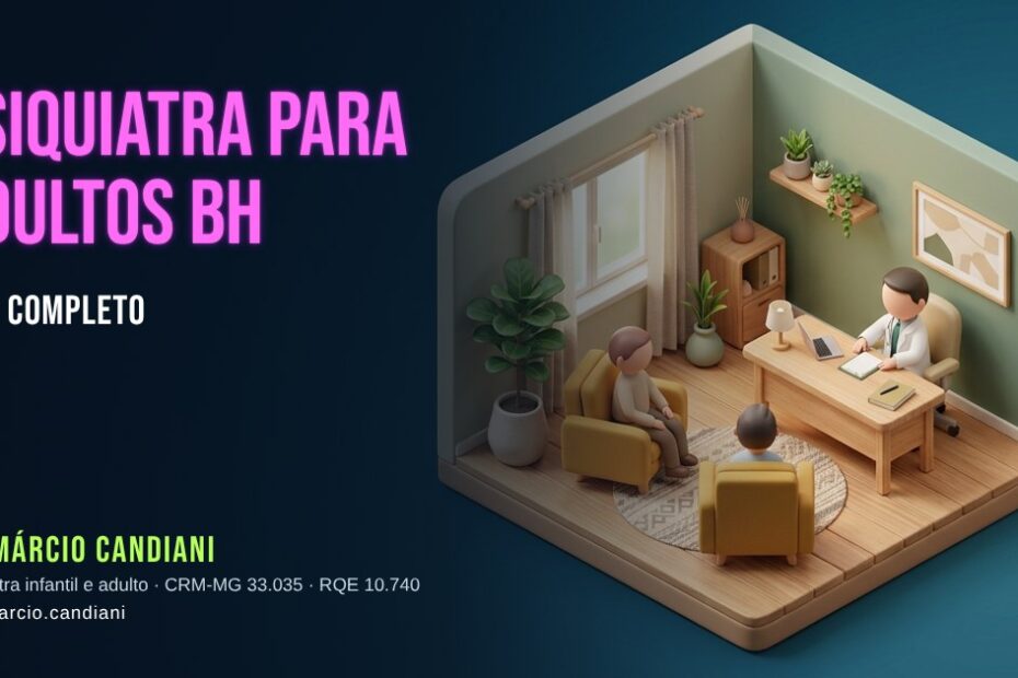 Ilustração 3D em miniatura sobre psiquiatra para adultos bh - Dr. Márcio Candiani, psiquiatra em Belo Horizonte