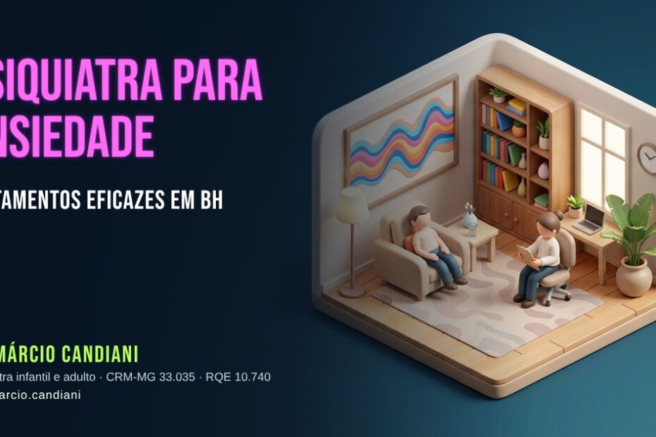 Ilustração 3D em miniatura sobre psiquiatra para ansiedade em bh - Dr. Márcio Candiani, psiquiatra em Belo Horizonte