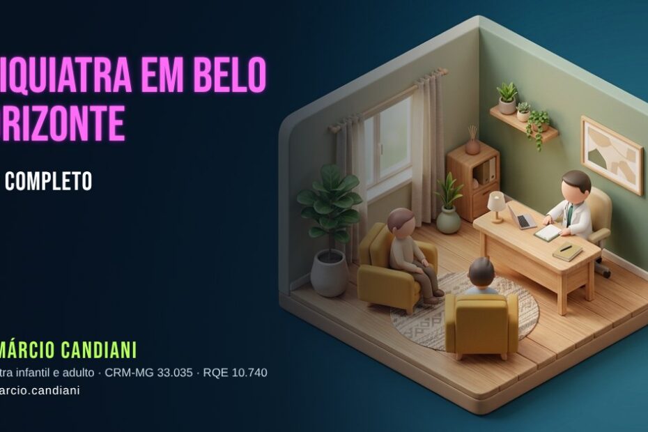 Ilustração 3D em miniatura sobre psiquiatra em belo horizonte - Dr. Márcio Candiani, psiquiatra em Belo Horizonte
