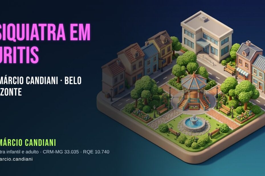 Ilustração 3D em miniatura sobre psiquiatra em Buritis - Dr. Márcio Candiani, psiquiatra em Belo Horizonte