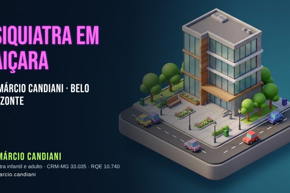 Ilustração 3D em miniatura sobre psiquiatra em Caiçara - Dr. Márcio Candiani, psiquiatra em Belo Horizonte