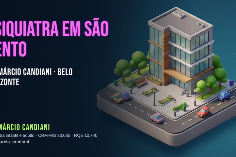 Ilustração 3D em miniatura sobre psiquiatra em São Bento - Dr. Márcio Candiani, psiquiatra em Belo Horizonte