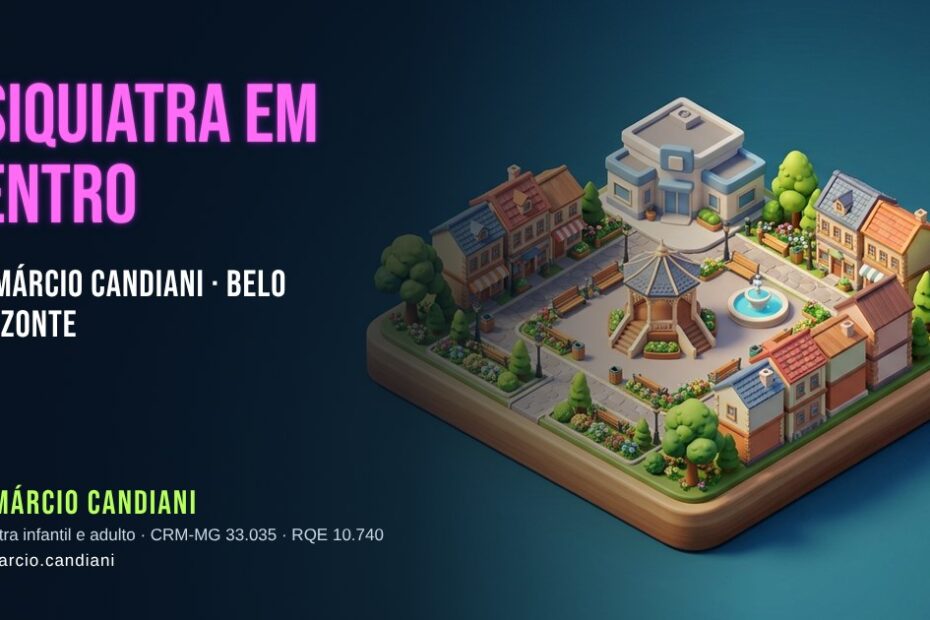 Ilustração 3D em miniatura sobre psiquiatra em Centro - Dr. Márcio Candiani, psiquiatra em Belo Horizonte