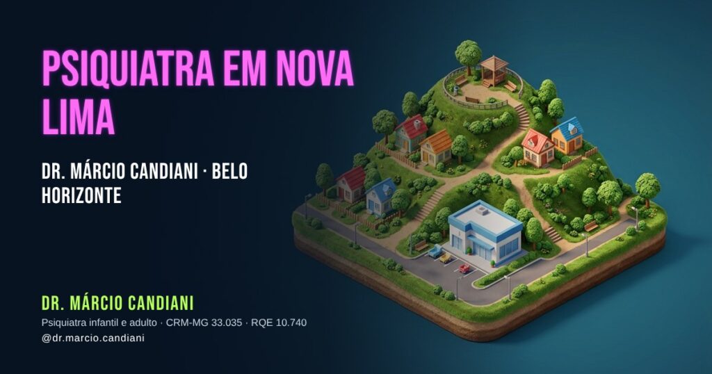 Ilustração 3D em miniatura sobre psiquiatra em Nova Lima - Dr. Márcio Candiani, psiquiatra em Belo Horizonte