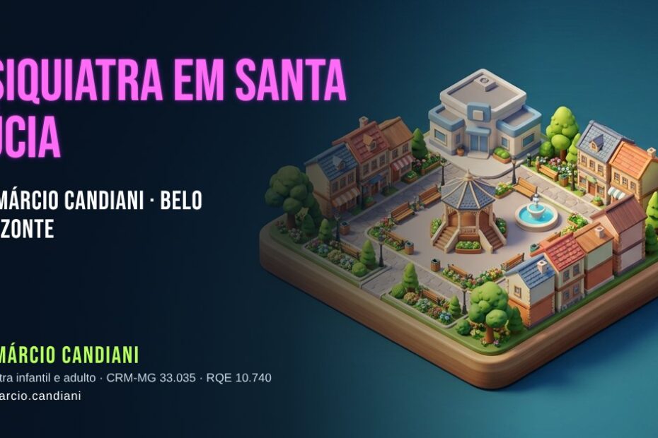 Ilustração 3D em miniatura sobre psiquiatra em Santa Lúcia - Dr. Márcio Candiani, psiquiatra em Belo Horizonte