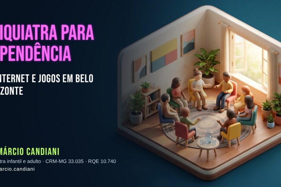Ilustração 3D em miniatura sobre psiquiatra para dependência de internet e jogos em belo horizonte - Dr. Márcio Candiani, psiquiatra em Belo Horizonte