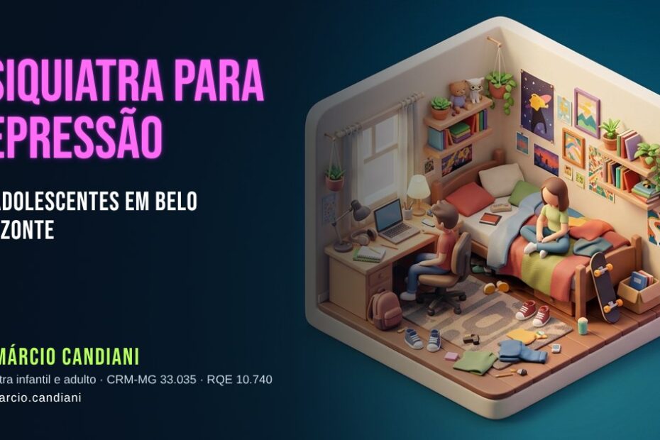 Ilustração 3D em miniatura sobre psiquiatra para depressão em adolescentes em belo horizonte - Dr. Márcio Candiani, psiquiatra em Belo Horizonte