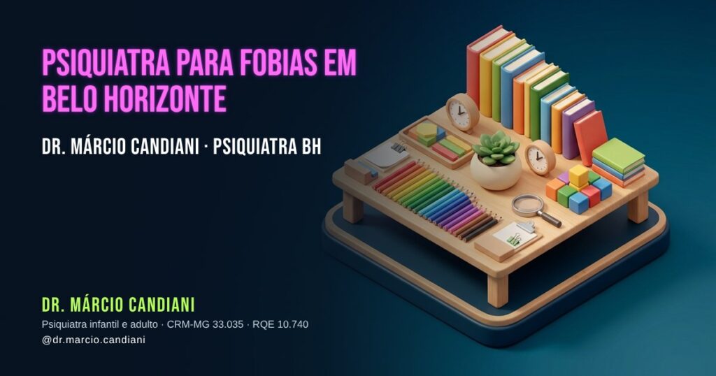 Ilustração 3D em miniatura sobre psiquiatra para fobias em belo horizonte - Dr. Márcio Candiani, psiquiatra em Belo Horizonte