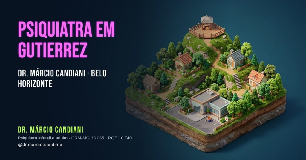 Ilustração 3D em miniatura sobre psiquiatra em Gutierrez - Dr. Márcio Candiani, psiquiatra em Belo Horizonte
