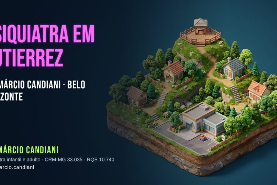 Ilustração 3D em miniatura sobre psiquiatra em Gutierrez - Dr. Márcio Candiani, psiquiatra em Belo Horizonte