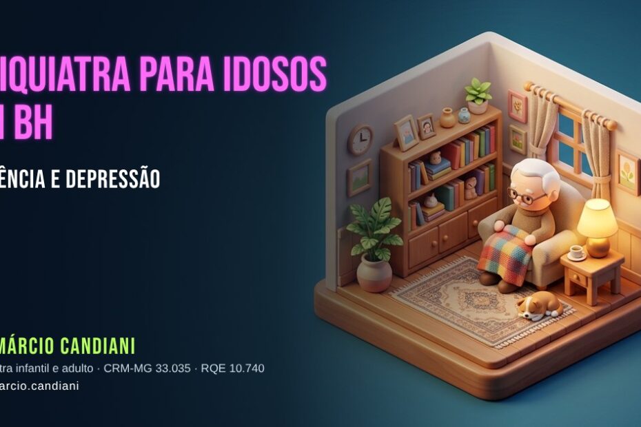 Ilustração 3D em miniatura sobre psiquiatra para idosos em bh - Dr. Márcio Candiani, psiquiatra em Belo Horizonte