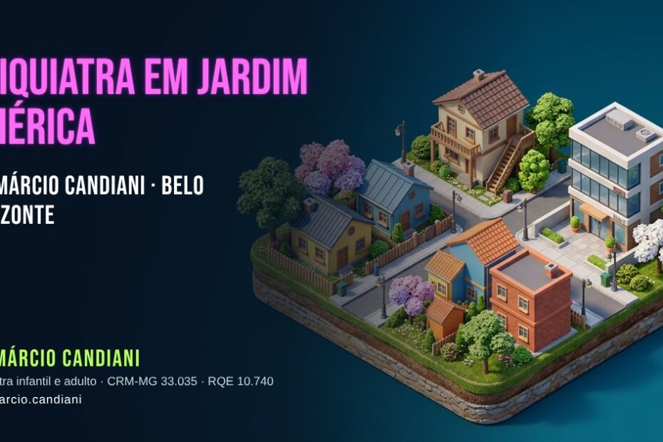 Ilustração 3D em miniatura sobre psiquiatra em Jardim América - Dr. Márcio Candiani, psiquiatra em Belo Horizonte