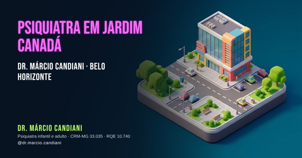 Ilustração 3D em miniatura sobre psiquiatra em Jardim Canadá - Dr. Márcio Candiani, psiquiatra em Belo Horizonte