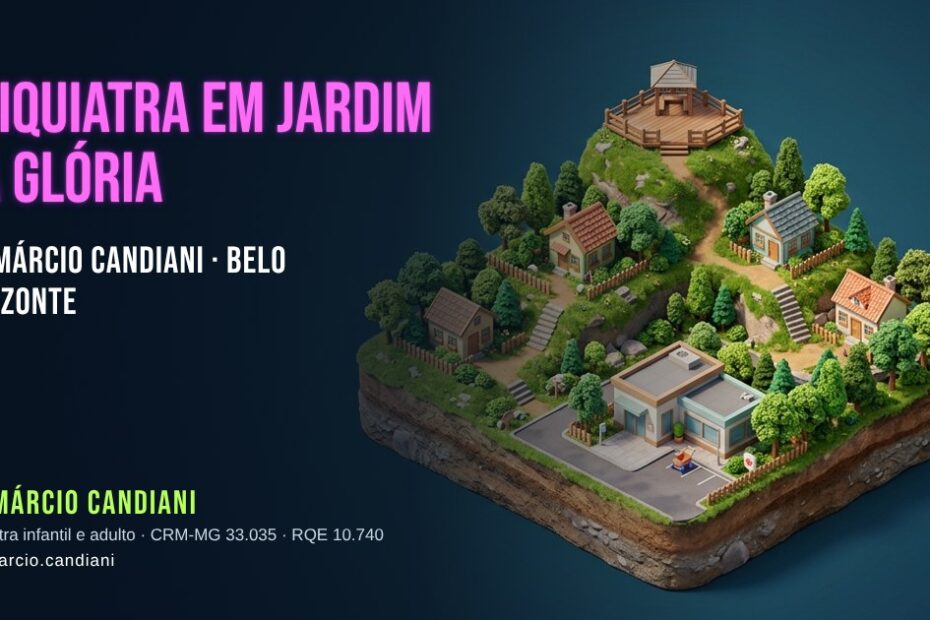 Ilustração 3D em miniatura sobre psiquiatra em Jardim da Glória - Dr. Márcio Candiani, psiquiatra em Belo Horizonte