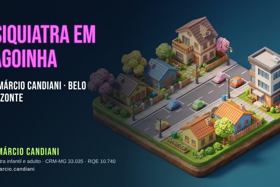 Ilustração 3D em miniatura sobre psiquiatra em Lagoinha - Dr. Márcio Candiani, psiquiatra em Belo Horizonte