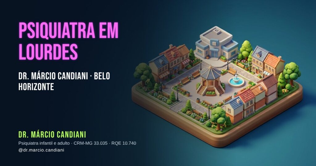 Ilustração 3D em miniatura sobre psiquiatra em Lourdes - Dr. Márcio Candiani, psiquiatra em Belo Horizonte