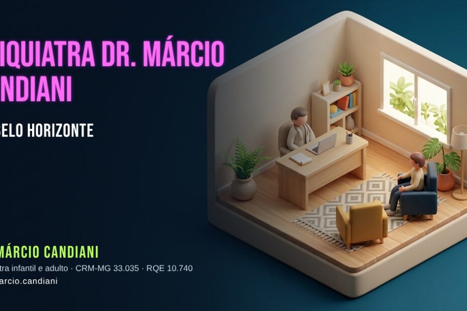 Ilustração 3D em miniatura sobre psiquiatra dr. márcio candiani em belo horizonte - Dr. Márcio Candiani, psiquiatra em Belo Horizonte