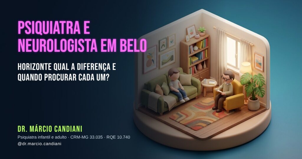 Ilustração 3D em miniatura sobre psiquiatra e neurologista em belo horizonte - Dr. Márcio Candiani, psiquiatra em Belo Horizonte