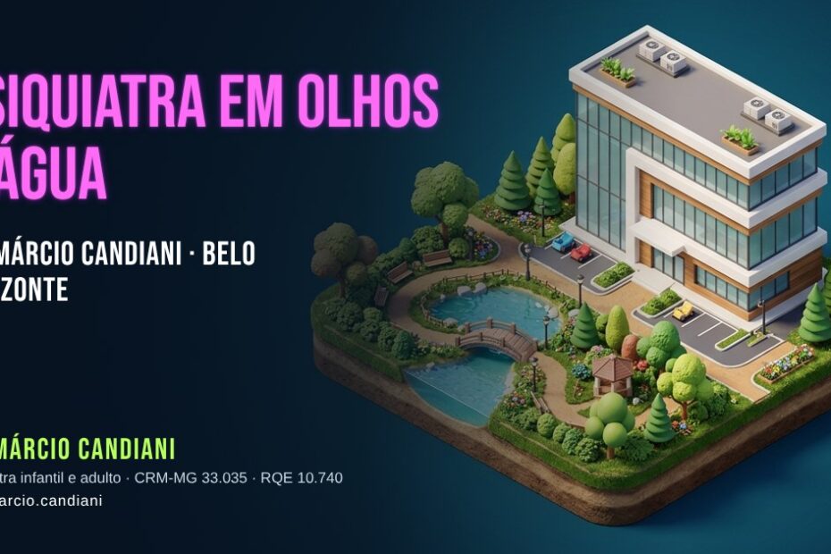 Ilustração 3D em miniatura sobre psiquiatra em Olhos D’Água - Dr. Márcio Candiani, psiquiatra em Belo Horizonte