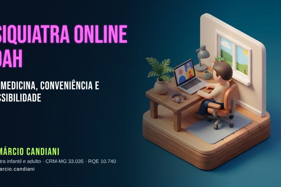 Ilustração 3D em miniatura sobre psiquiatra online tdah - Dr. Márcio Candiani, psiquiatra em Belo Horizonte