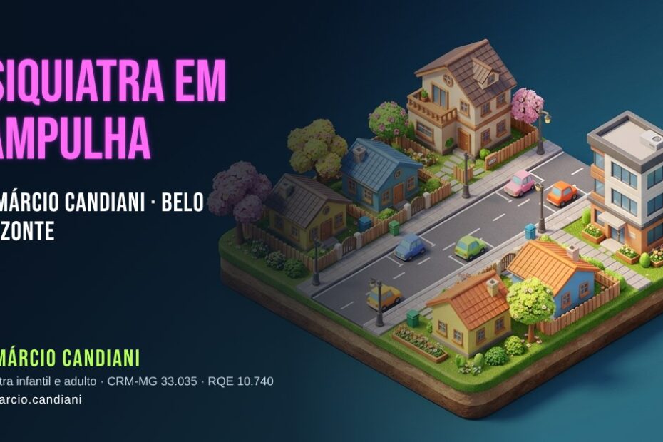 Ilustração 3D em miniatura sobre psiquiatra em Pampulha - Dr. Márcio Candiani, psiquiatra em Belo Horizonte