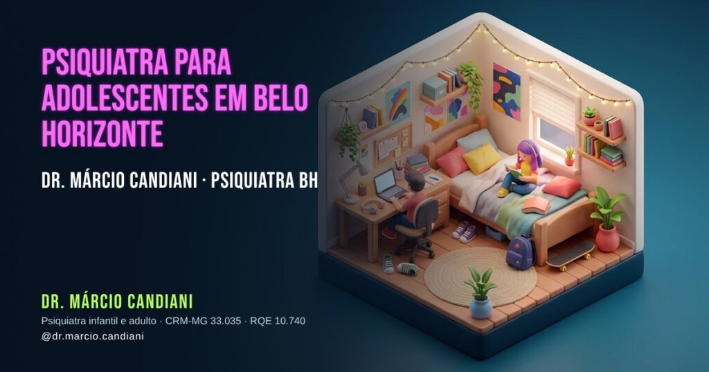 Ilustração 3D em miniatura sobre psiquiatra para adolescentes em belo horizonte - Dr. Márcio Candiani, psiquiatra em Belo Horizonte