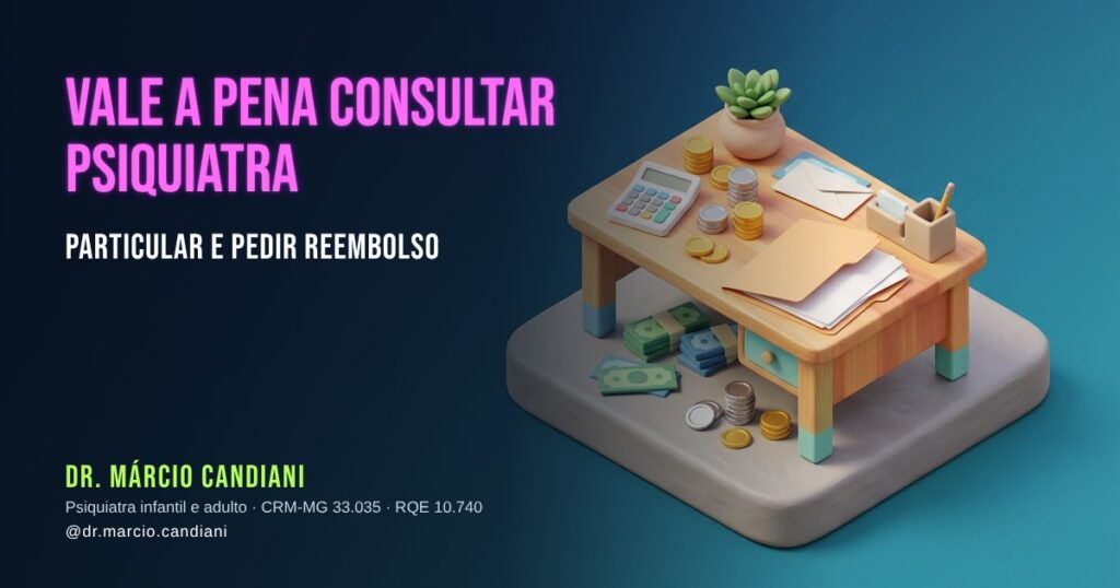 Ilustração 3D em miniatura sobre vale a pena consultar psiquiatra particular e pedir reembolso - Dr. Márcio Candiani, psiquiatra em Belo Horizonte