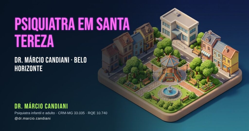 Ilustração 3D em miniatura sobre psiquiatra em Santa Tereza - Dr. Márcio Candiani, psiquiatra em Belo Horizonte