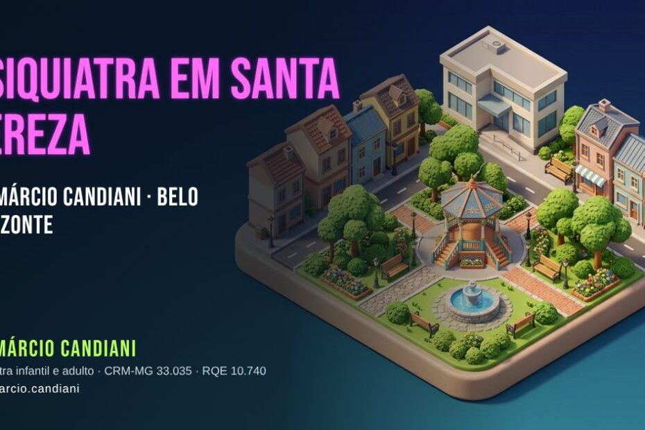 Ilustração 3D em miniatura sobre psiquiatra em Santa Tereza - Dr. Márcio Candiani, psiquiatra em Belo Horizonte
