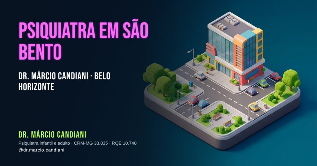 Ilustração 3D em miniatura sobre psiquiatra em São Bento - Dr. Márcio Candiani, psiquiatra em Belo Horizonte