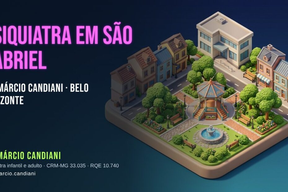 Ilustração 3D em miniatura sobre psiquiatra em São Gabriel - Dr. Márcio Candiani, psiquiatra em Belo Horizonte