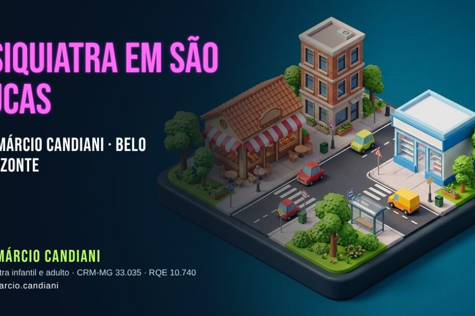 Ilustração 3D em miniatura sobre psiquiatra em São Lucas - Dr. Márcio Candiani, psiquiatra em Belo Horizonte