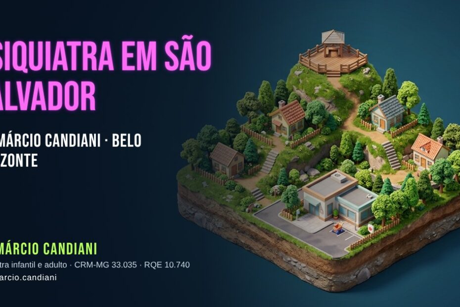 Ilustração 3D em miniatura sobre psiquiatra em São Salvador - Dr. Márcio Candiani, psiquiatra em Belo Horizonte