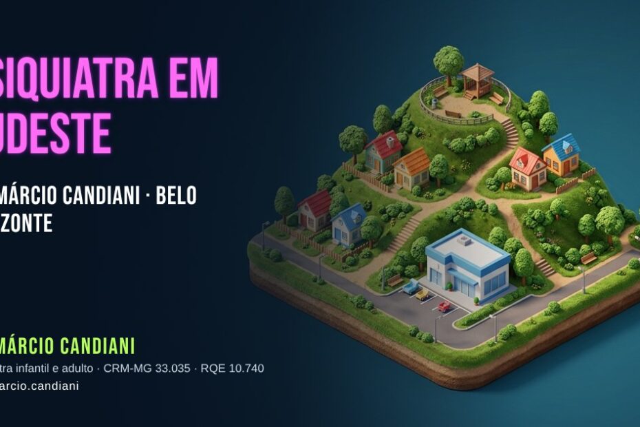 Ilustração 3D em miniatura sobre psiquiatra em Sudeste - Dr. Márcio Candiani, psiquiatra em Belo Horizonte