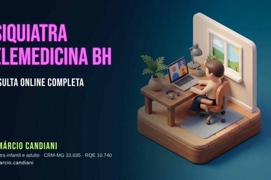 Ilustração 3D em miniatura sobre psiquiatra telemedicina bh - Dr. Márcio Candiani, psiquiatra em Belo Horizonte