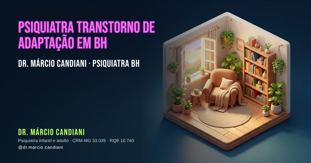 Ilustração 3D em miniatura sobre psiquiatra transtorno de adaptação em bh - Dr. Márcio Candiani, psiquiatra em Belo Horizonte